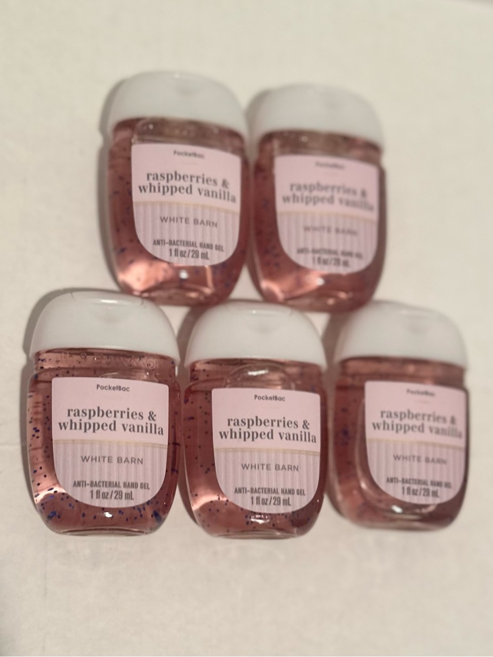 Bath & Body NEW (5) Raspberries & Whipped Vanilla PocketBac Hand Sanitizers